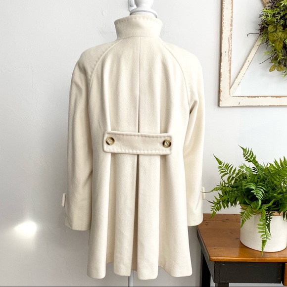 Ellen Tracy Ivory Wool Winter Dress Coat SZ 10 - Picture 5 of 10